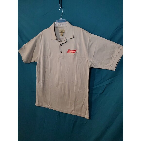 Budweiswer Clydesdales Gold Tri-Mountain Polo Shirt 100% Mercerized Cotton Large - Picture 2 of 8